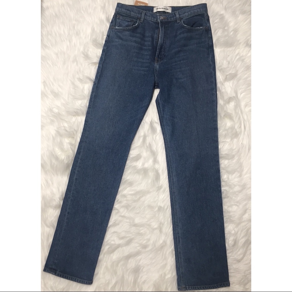 NEW Reformation Liza High Straight Jeans